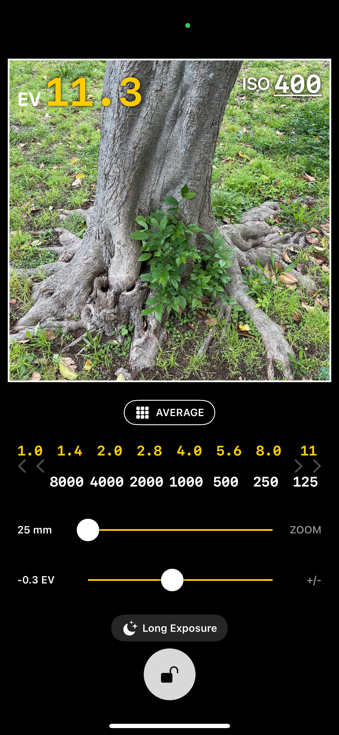 Average metering mode
